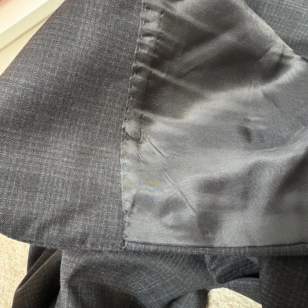Canali Impeccabile Blazer US‎ 44L 100% Wool Gray Plaid Italy Sport Coat
